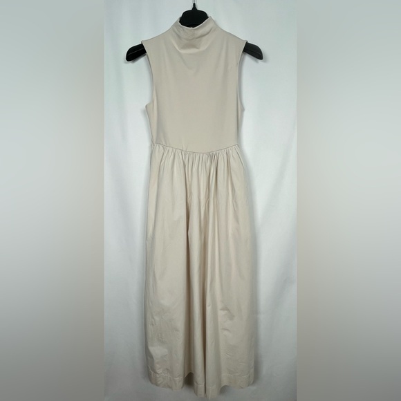 New J CREW Fitted Knit Mockneck Dress with Poplin Skirt In Cream Size S - Picture 8 of 15